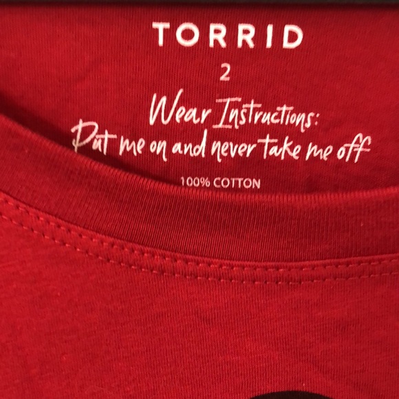 Torrid Women’s Raglan Round Neck Tee Nope Nada No Way Red Black Plus 2X - Picture 4 of 6